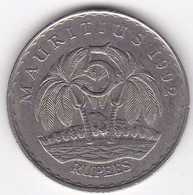 Maurice 5 Rupees 1992 , Seewoosagur Ramgoolam, En Cupronickel , KM# 56 - Mauricio