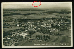 Orig. Foto AK Um 1938, Fliegeraufnahme Luftbild Bonndorf Badischer Schwarzwald Vom Flugzeug Aus, Gelaufen Mit SST - Bonndorf