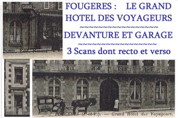 35 FOUGERES  - CPA PS NV RR Du Grand Hôtel Des Voyageurs, Garage - Editeur J SOREL N° 120 - Devanture, Calèche - Fougeres