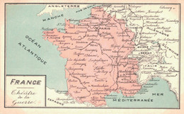 CARTE GEOGRAPHIQUE DE LA FRANCE  THEATRE DE LA GUERRE - Weltkrieg 1914-18