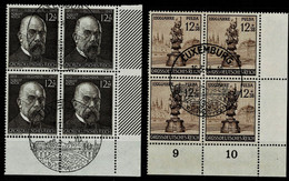 1944, 12 Pfg. Koch, Fulda, Je Eckrand-4er Block, Zetr. Luxemburg-Stp. , A6228 - 1940-1944 German Occupation