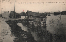 La Crue De La Seine (Janvier 1910) Alfortville: Rue Etienne Dolet - Carte J.H. N° 127 Non Circulée - Inondations
