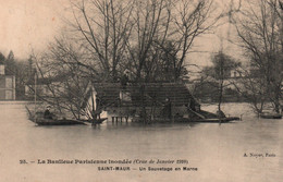 La Banlieue Parisienne Inondée: Crue De Janvier 1910 - Saint-Maur Un Sauvetage En Marne, Carte Noyer N° 25 Non Circulée - Inundaciones