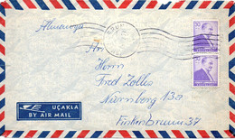 TURQUIE. N°1277 De 1955-6 Sur Enveloppe Ayant Circulé. Atatürk. - Covers & Documents