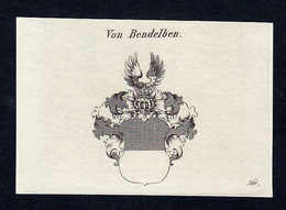 Von Bendelben - Bendeleben Wappen Adel Coat Of Arms Kupferstich  Heraldry Heraldik - Estampes & Gravures
