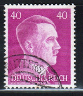 Germany 1941 3rd Reich Single 40pf Stamp From The Recess Definitive Set Showing Adolf Hitler In Fine Used - Used Stamps