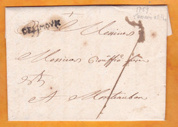 1759 - Marque Postale DE LIMOUX  (23 X 4 Mm) Sur Lettre Pliée Avec Correspondance Vers MONTAUBAN - 1701-1800: Voorlopers XVIII