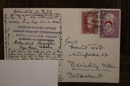 1933 CPA Ak Turquie Türkei LEVANT Empire Ottoman Croissant Rouge Turc Duisburg Germany Hotel Lausanne Palace - Lettres & Documents