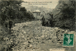 Elbeuf * Les Ravages Causés Par L'orage Du 30 Juin 1908 * La Cavée Des écameaux * Villageois - Elbeuf