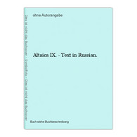 Altaica IX. - Text In Russian. - Sonstige & Ohne Zuordnung