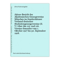 Jahres-Bericht Des Akademischen Gesangvereins München Im Sondershäuser Verband Deutscher Studentengesangsverei - Maps Of The World