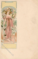 Mucha, Alfons Autumn Lady With Blonde Hair In Pink Dress I-II - Non Classés
