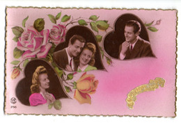 SAINTE CATHERINE -- 1943--Couple D'amoureux   ( Coeurs Et Roses ) .......................à Saisir - Santa Catalina