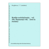 Kratkie Soobshcheniia. - Vol. 189. Kammenyi Vek. - (text In Russian) - Langues Slaves