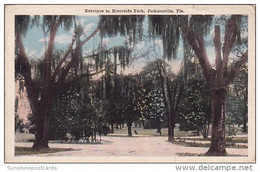 Florida Jacksonville Entrance To Riverside Park 1940 - Jacksonville