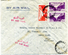 1948 Busta AIR MAIL LIBANO LEBANON Per Genova Affr.35p. Posta Aerea - Lettres & Documents