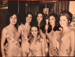PHOTO AFP Du 8/12/1972, 7 Finalistes En Maillots élection Miss France 1973, Liste Nominative En Ajout - Pin-Ups