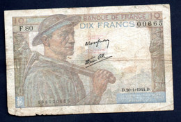 Banconota Francia - 10 Fr. 20/1/1944 (circolata) - 5 F 1943-1947 ''Berger''
