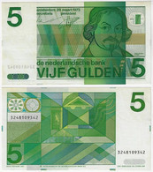 Banknote Netherlands 5 Gulden 1973 Pick-95 Unc (cat. US$ 20) - 5 Gulden