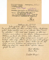 Ritterkreuzträger WK II Ersuchen Um Ein Autogramm Eines RK-Trägers Mit Antwort Wehrbezirkskommando Freiburg Breisg. Sach - Unclassified