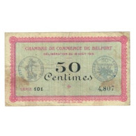 France, Belfort, 50 Centimes, 1915, Chambre De Commerce, TB, Pirot:23-1 - Chambre De Commerce