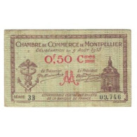 France, Montpellier, 50 Centimes, 1915, TB, Pirot:85-1 - Chambre De Commerce
