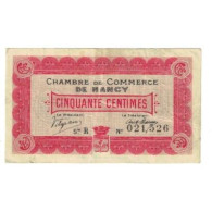 France, Nancy, 50 Centimes, 1916, TTB, Pirot:87-7 - Chambre De Commerce