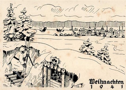 Weihnacht Im Feld WK II 1941 I-II (fleckig) - Unclassified