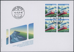 Suisse - 2021 - Rigi Bahn - Viererblock - Ersttagsbrief FDC U4 ET - Briefe U. Dokumente