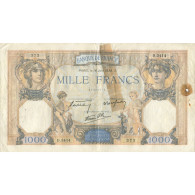 France, 1000 Francs, Cérès Et Mercure, 1938, 1938-06-16, TB, Fayette:38.19 - 1 000 F 1927-1940 ''Cérès E Mercure''