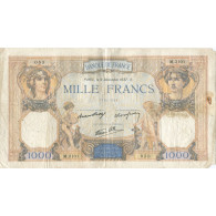 France, 1000 Francs, Cérès Et Mercure, 1937, 1937-12-09, TB, Fayette:38.6 - 1 000 F 1927-1940 ''Cérès Et Mercure''