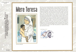 " MERE TERESA " Sur Feuillet CEF 1er Jour Sur Soie De 2010. N° YT 4455 En Parfait état. FDC - Mother Teresa