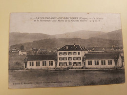 Delcampe - 88 - LAVELINE Devant BRUYERES - Mairie Et Monuments Aux Morts - 1914 -1918 - Monumentos