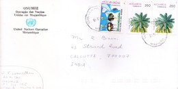 UNITED NATIONS OPERATION MOZAMBIQUE, ONUMOZ : INDIAN CONTINGENT : YEAR 1990 : COVER POSTED FROM MAPUTO FOR INDIA - Storia Postale