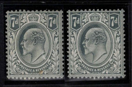 GB 1902 7d Grey-black, Deep Grey-black KEVII SG 249, 249a HM #ZZU31 - Unused Stamps