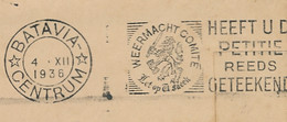 Nederlands Indië - 1936 - 7,5c Karbouwen, Postblad G3a Van Cheribon Naar Machinestempel Batavia Weermacht Comité - Netherlands Indies