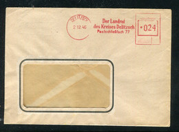 All. Besetzung / 1946 / Apt. Freistempel "DELITZSCH, Der Landrat" Auf Brief (1/488) - Zona AAS