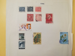 PAGINA PAGE ALBUM CUBA ATTACCATI PAGE WITH STAMPS COLLEZIONI LOTTO LOT LOTS - Collections, Lots & Series