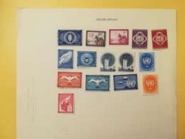 PAGINA PAGE ALBUM NAZIONI UNITE UNITED NATIONS 1951 ATTACCATI PAGE WITH STAMPS COLLEZIONI LOTTO LOT LOTS - Colecciones & Series
