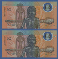 AUSTRALIA - P.49b – SET 2 PCS X 10 Dollars 1988 UNC, "Bicentennial Of Settlement In Australia" Commemorative Issue - 1988 (10$ Polymer Notes)