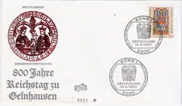 Germany Deutschland 1980 FDC 800 Jahre Reichstag Zu Gelnhausen, Canceled In Bonn - 1971-1980