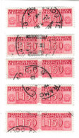 ITALIA REPUBBLICA ITALY REPUBLIC1955 1981 PACCHI IN CONCESSIONE PARCEL POST STELLE 1968LIRE 150 USATO CINQUE  COPPIE - Consigned Parcels