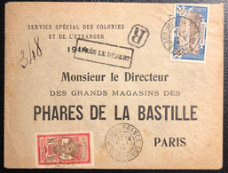 Martinique Lettre 1914 Tarif 35c Metropole Recommandée N°65 & 68 Pour Paris + Rare Griffe "après Le Départ" TTB - Storia Postale