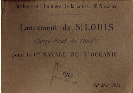Photos Anciennes Saint Nazaire Lancement Du Saint Louis 20 Mai 1913 8 Photos Cartonnées Format 29 X 23 - Boats