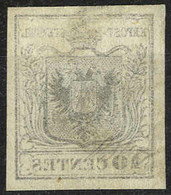 O 1850, 10 Cent. Nero, Sottotipo A, "decalco", Cert. Goller (Sass. 2f) - Lombardy-Venetia