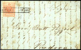 O/cover 1850, Lettera Affrancata Con Francobollo Austriaco  3 Kreuzer  Usata A Venezia 17.12.50, Firmato A. Diena, ANK 3 - Lombardy-Venetia