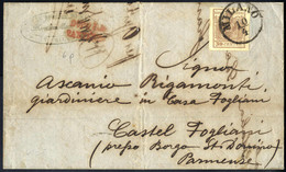 O/cover 1854, Lettera Della Seconda Distanza Per L' Estero Da Milano Per Castel Fogliani Affrancata Con 30 Cent., Annull - Lombardy-Venetia