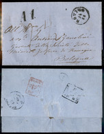 Antichi Stati Italiani - Lombardo Veneto - Rovigo 14/12 (1865) + A1. - Lettera Per Bologna - Tassata - Unclassified