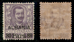 Uffici Postali All'Estero - Levante - Albania - 1907 - 80 Para Su 50 Cent Floreale (9) - Gomma Integra - Other & Unclassified