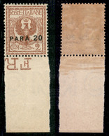 Uffici Postali All'Estero - Levante - Costantinopoli - 1922 - 20 Para Su 2 Cent (34 - Varietà) - Soprastampa In Alto - B - Other & Unclassified